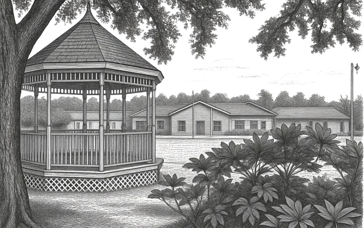 Etching of Diamondhead gazebo